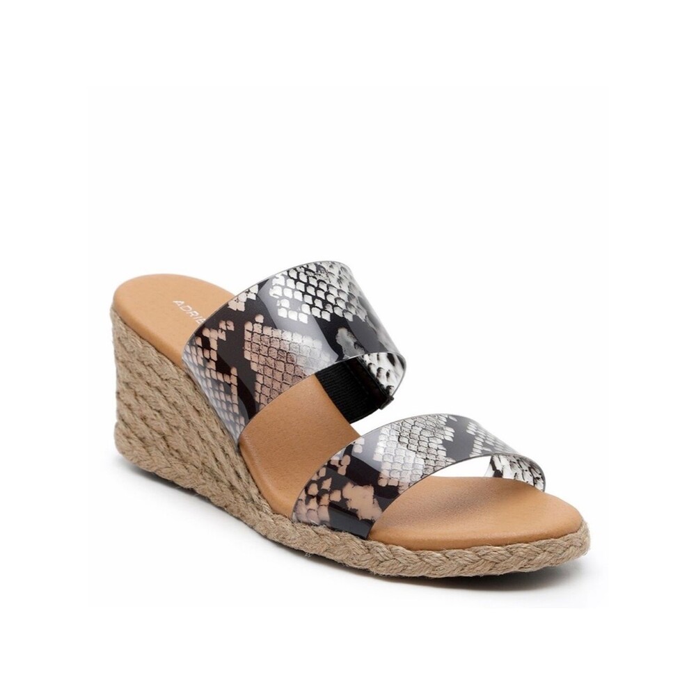Adrienne Vittadini Bandit Espadrille Wedge Sandal Snake Print Sz 8.5